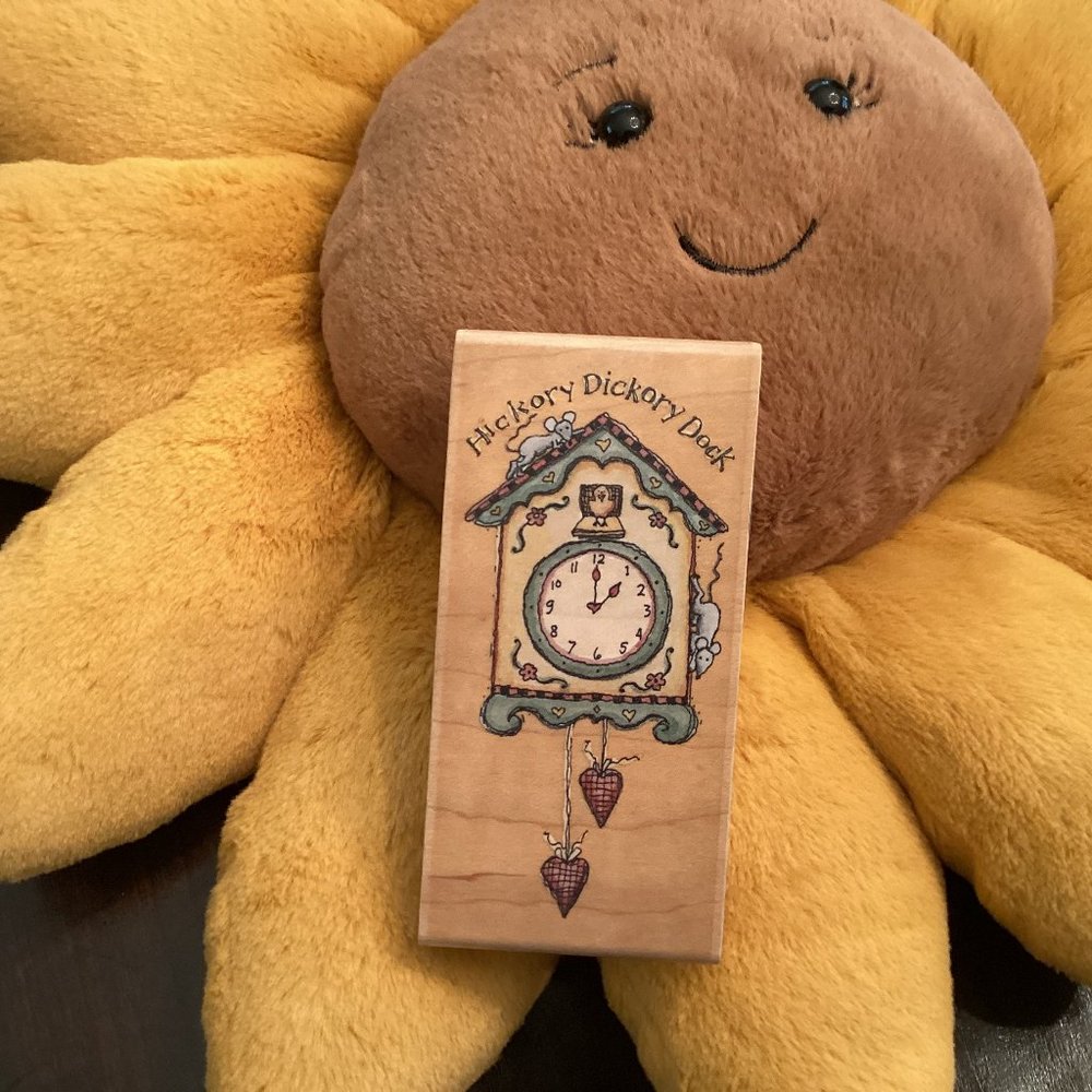 Stampington Hickory Dickory Dock Rubber Stamp